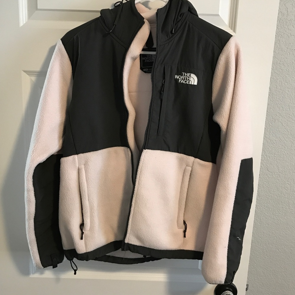North face light pink and grey jacket- small